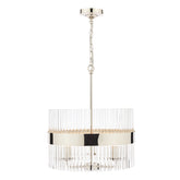 Laura Ashley Alexa 3lt Pendant Glass and Polished Nickel Small
